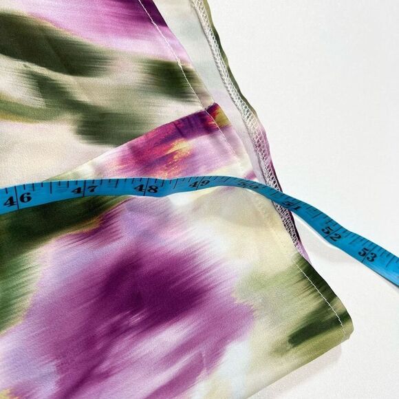 Cider Dress Womens 4XL Purple Green Dainty Ruched Side Slit Midi NWT Strappy - Picture 9 of 10